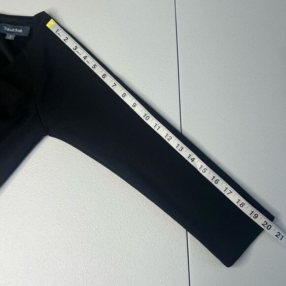 Modcloth Black Date Night Done Right 3/4 Sleeve Fit and Flare Dress Size Small - Picture 14 of 16